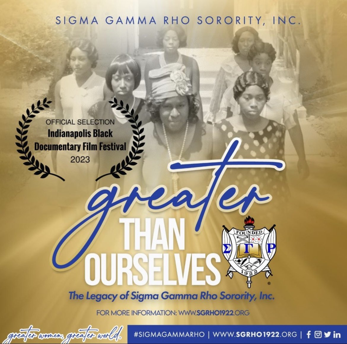 SGRho's tweet photo. Please join the Greater Women of Sigma Gamma Rho Sorority, Incorporated at the Indianapolis Black Documentary Film Festival on Saturday, August 5, 2023 at 5:30 PM at the Indianapolis Art Center. This event is open to the general public. https://t.co/bs12KS59Jk