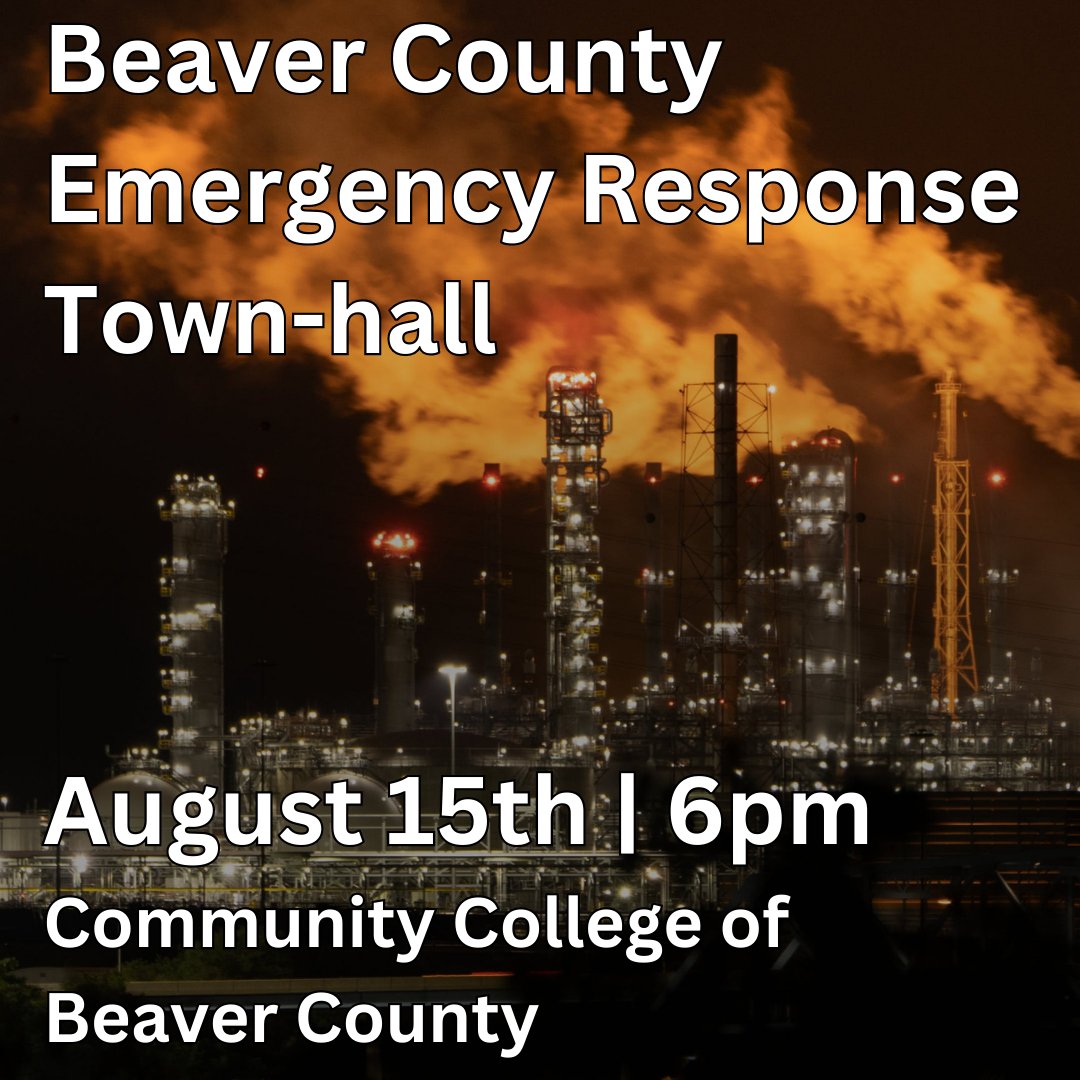 Are you a Beaver County resident worried about the Shell cracker plant in Potter Township?

Bring your questions and concerns to local government agencies at this Beaver County Emergency Response Town-hall.

RSVP here👇🏻👇🏽👇🏿
bit.ly/3qejgjC