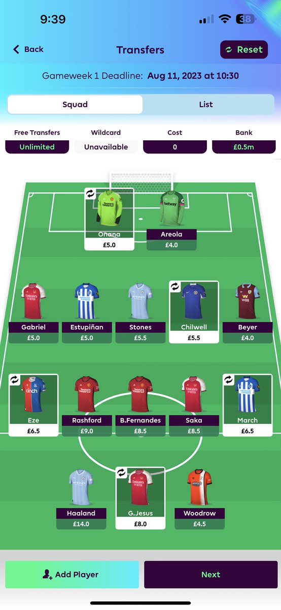 orileyorourke's tweet photo. @thefplbois @OfficialFPL Tempted by these two. Thought first one has great balance and chilwell comes in gw3. Second one goes big on midfield which could payout big but sacrifices balance https://t.co/MbewdBxX1v