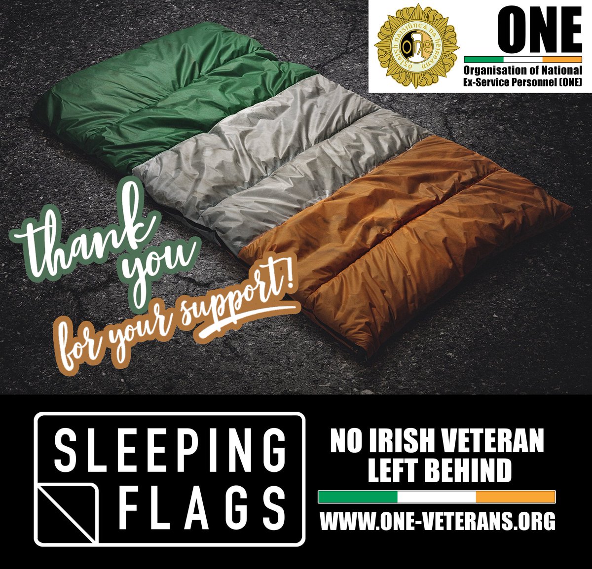OneFuchsia's tweet photo. #ThankYou to all who supported, shared & donated to our #SleepingFlags Campaign over the last week. This campaign is special & very important to us - if our #Veterans were laying in the gutter, then so too would our flag.
#DefenceForces #Veteran #Charity #Homelessness https://t.co/1tU2ZOCABJ