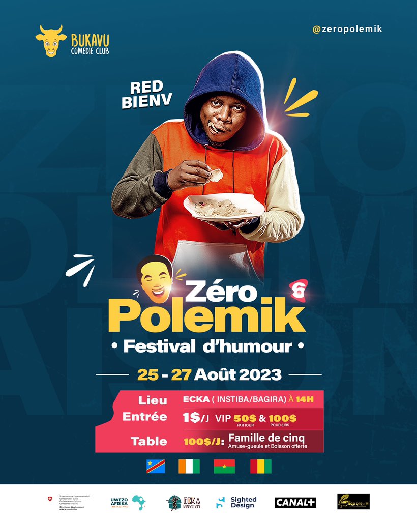 Roger sera de la partie! 

Apprêtez déjà les frittes,

Espèrons aussi qu’il pourra enfin rencontrer sa belle Aziza 😄

#zeropolemik #festivalhumour #rire #bukavu #rdcongo