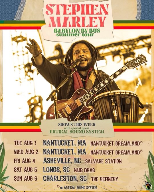 stephenmarley's tweet photo. 🚌💨 #BabylonByBus Tour stops in Nantucket this week, then heads down to North Carolina and South Carolina with special guest @ArtikalSound! https://t.co/TkTZP9Dsfx