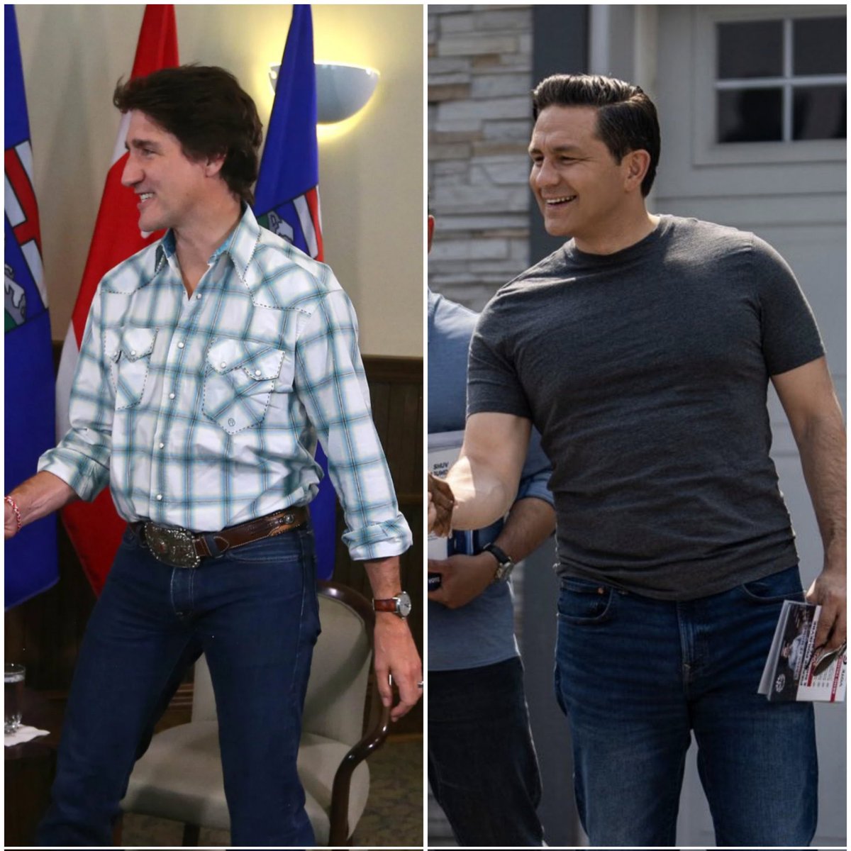 NanaBanana243's tweet photo. @liberal_party You're right.
The one on the right is a real MAN. The thing on the left is a narcissistic, vile, inept, waste of space, piece of human trash, dangerous near children, pedophile lover.
#PierrePoilievreWillBePMSoon
#StartPackingJustin
#ByeByeBlackfaceGroomer https://t.co/R3kVrbiSVK