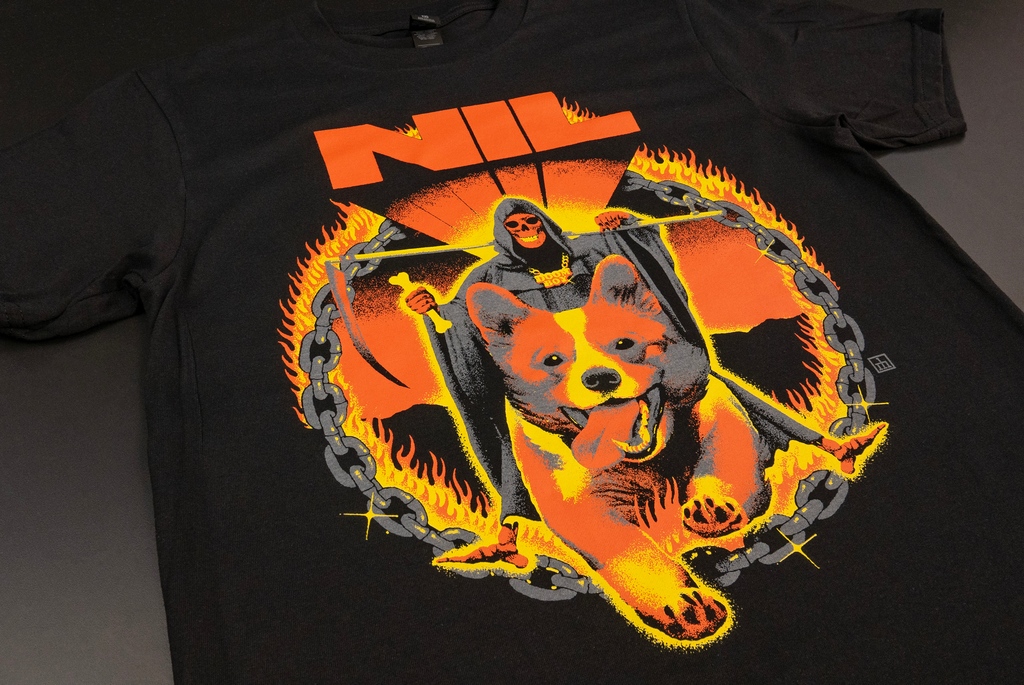 monsterpress's tweet photo. We loved printing these shirts for @thedirtynil βοΈ Death strolls with his Corgi πΆ
β’
β’
β’
#dirtynil #thedirtynil #corgi #monsterpress #screenprinting #screenprintinguk #tshirtprinting #tshirtprintinguk https://t.co/5zMLmDICMA
