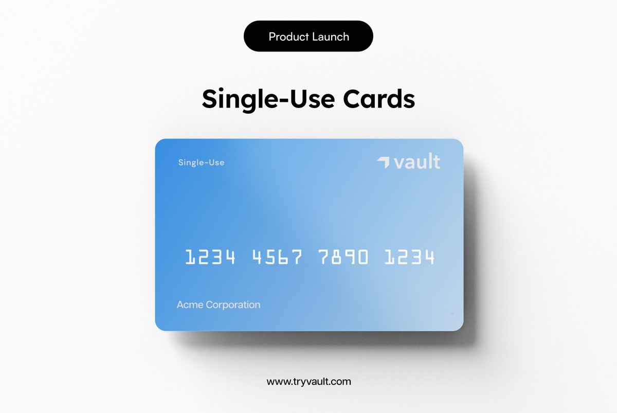 ⚡️ Singe-Use Cards are here⚡️

Whether you need a card for a Wednesday lunch or a software trial, our new single-use cards are automatically deleted after each use.