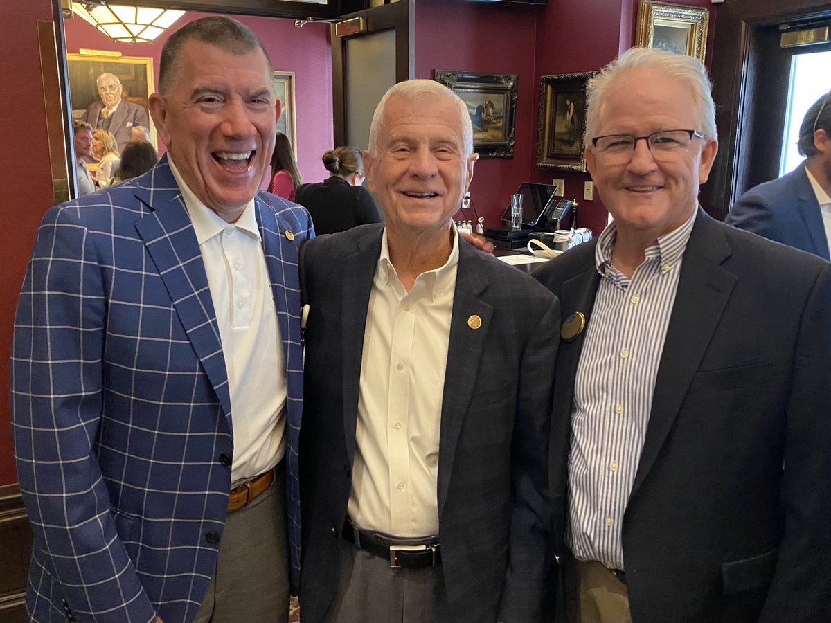 WMBHoosier's tweet photo. Miller’s CEO Pat Boyle and I thanking Sen Ed Charbonneau of Valparaiso for his support to increase AL rates.  Will get him back to Avalon Springs for another visit https://t.co/csfGo3fCac