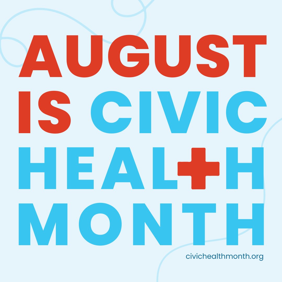 🗳️ Health is always on the ballot! 🌟 This August, we celebrate Civic Health Month, shining a spotlight on the vital connection between voting and our health. 💪 Visit civichealthmonth.com to learn more and join the movement! #CivicHealthMonth #HealthOnTheBallot #VoteForHealth