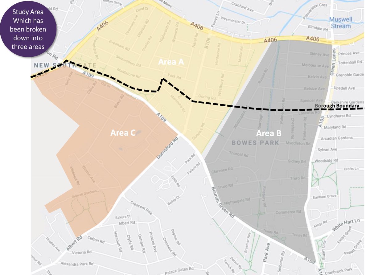 Redwinehappy's tweet photo. Look at the scale of just one of Haringey's LTNs - approx 2 miles across! This isn't the odd road and there is no way all that traffic is going to evaporate. Shameless discrimination @RishiSunak @Mark_J_Harper @Keir_Starmer @NickFerrariLBC @HaringHell https://t.co/ne7nzZTWsC