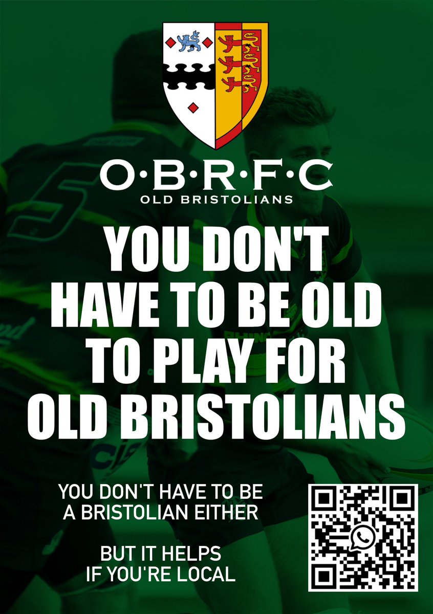 OBsRugby's tweet photo. YOU DONT HAVE TO BE OLD TO PLAY FOR OLD BRISTOLIANS 🏉

Whether you have just finished sixth form, are new to rugby or have been playing for years, everyone is welcome! 

When?: Every Tuesday and Thursday @ 7.00pm ⏰
Where?: Memorial Playing Field BS8 3TQ 📍 https://t.co/gdttktozOS