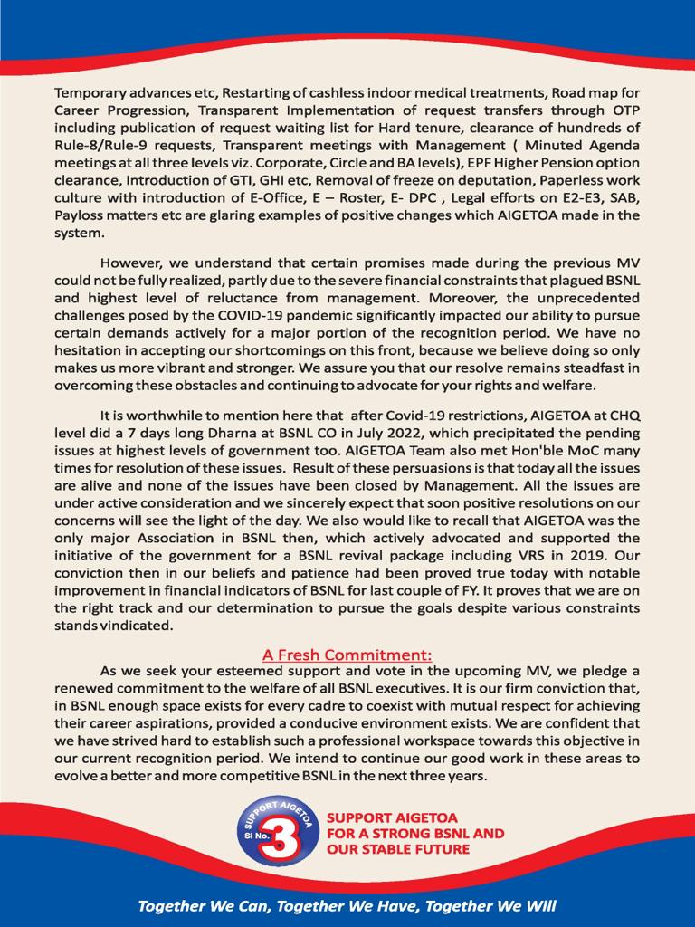 aigetoachq's tweet photo. AIGETOA Empowering BSNL’s Employees Future Together - Let’s Choose and Secure our Future 

#AIGETOA #EmpoweringBSNLEmployees