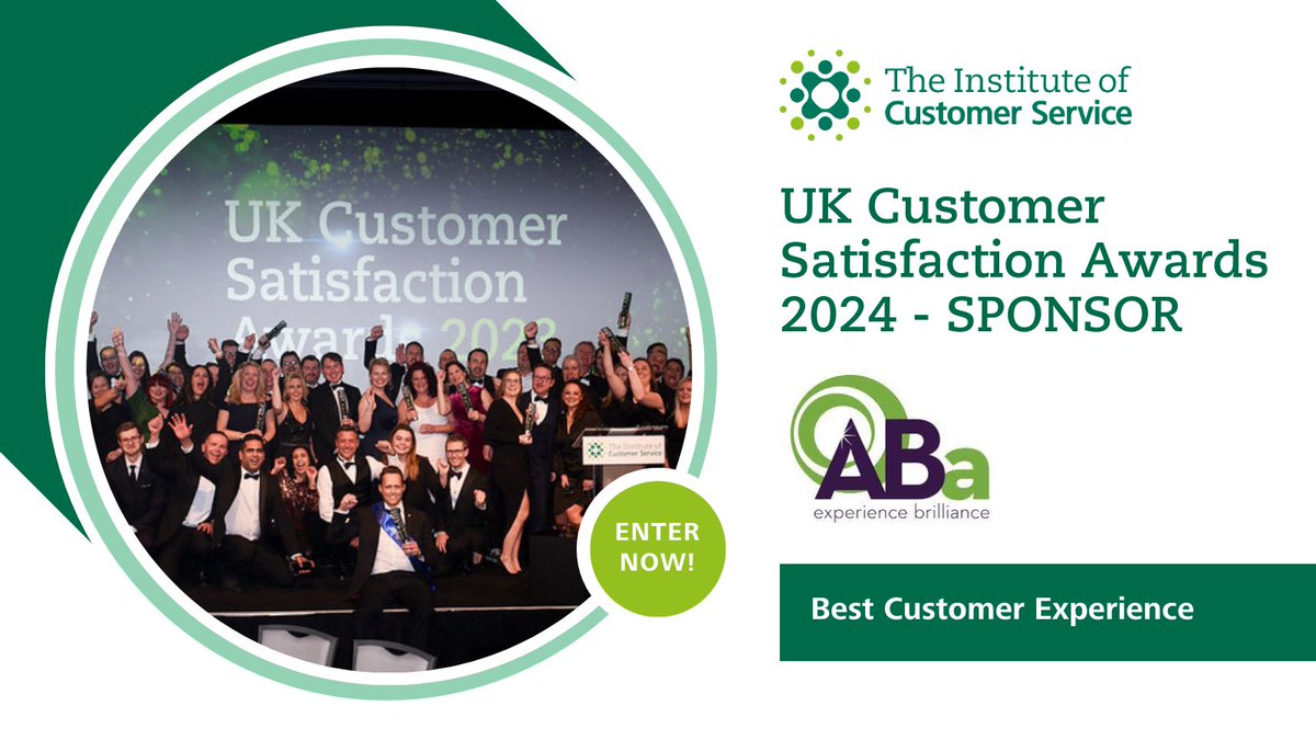 instituteofcs's tweet photo. We are delighted that @ABaQuality is again sponsoring our UK Customer Satisfaction Awards 2024 as category sponsor for the Best Customer Experience.

Submit your entries here to showcase your exceptional service and commitment to customer satisfaction👇
https://t.co/5H6Wb57Wdu https://t.co/TRGv50BIUR