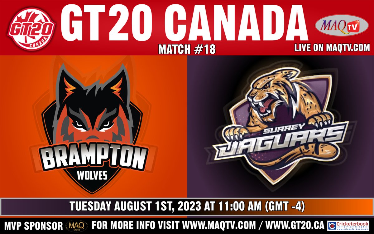 US OPEN CRICKET (@cricketusopen) on Twitter photo 2023-08-01 15:49:22 GT20 CANADA SEASON 3 Watch Live - maqtv.com/gt20-canada-se… The Wolves will face the Jaguars in their last league match today #GT20Canada #GT20Season3 #GlobalT20 #CricketsNorth #BWvVK #MPvSJ GT20 CANADA SEASON 3 Watch Live - maqtv.com/gt20-canada-se… The Wolves will face the Jaguars in their last league match today #GT20Canada #GT20Season3 #GlobalT20 #CricketsNorth #BWvVK #MPvSJ