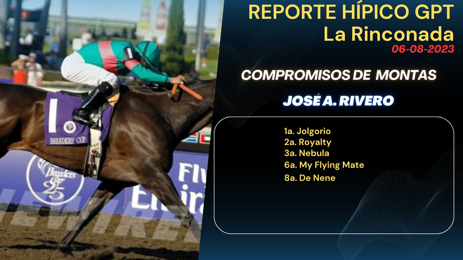 REPORTE HIPICO GPT: Compromisos de Montas La Rinconada --  Domingo 6 de Agosto 2023 F2dPdyeWQAAiBKF?format=jpg&name=large
