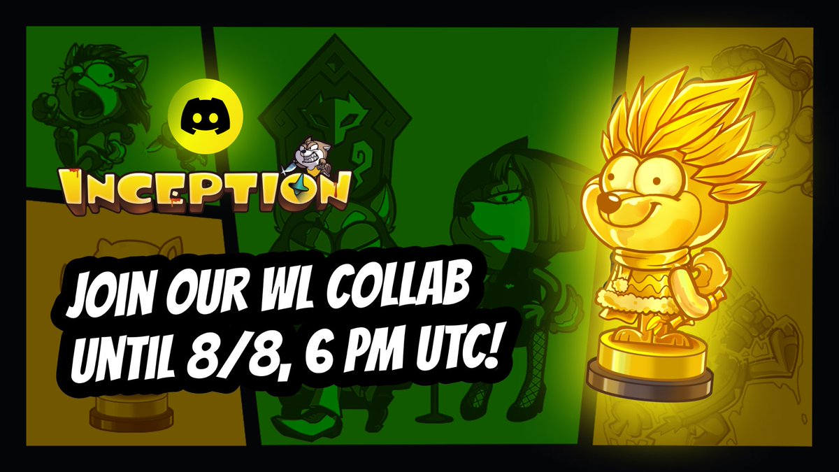 inceptiongame's tweet photo. 🚀 Our WL collabs open till 8/8 at 6 PM UTC!
Start your journey with a Discord collab support ticket: https://t.co/VMDKKGDW81
Which community should join the fun? Tag 'em! #CollabWithUs
#INCEPTION https://t.co/6K6TdMFYhD