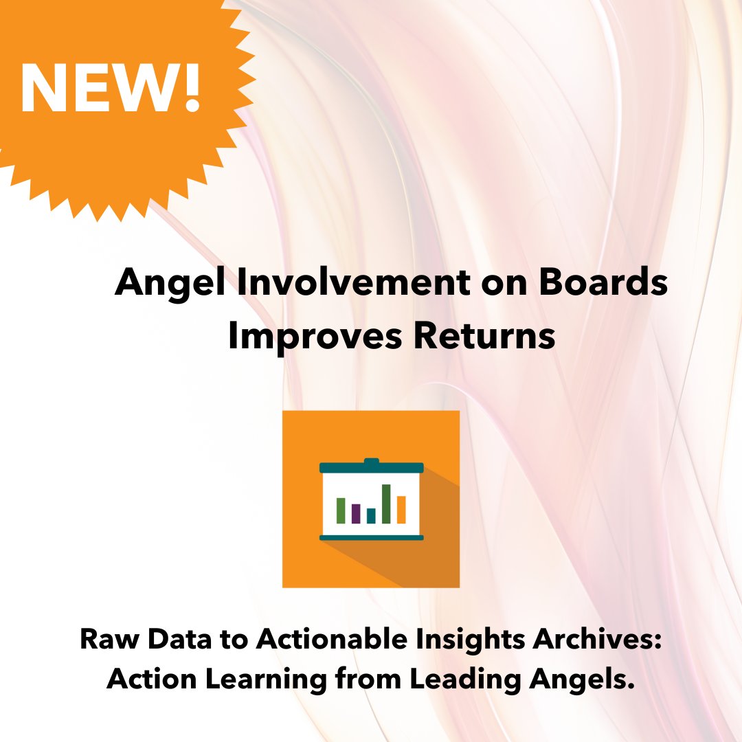Angel Involvement on Boards Improves Returns
- Rick Timmins, <a href="/CTANAngels/">CTAN</a>  and ACA Board Member presents this data-driven article; read the full article online here: angelcapitalassociation.org/blog/angel-inv….

Raw Data to Actionable Insights Archives online: angelcapitalassociation.org/raw-data-archi….