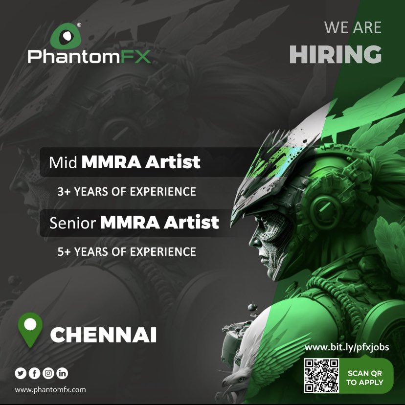 vfxexpress's tweet photo. Phantom FX Now looking for Matchmove-Roto-Animation team at Chennai Studio. Get the chance to work on some amazing upcoming Episodic films and TV shows.

Apply now!
https://t.co/Sxscd15dej

#PhantomFX #VFX #Hiring #Chennai #MMRA #matchmove #rotoscoping #RotoArtists #animation #jobs #vfxexpress  @phantomfx_india