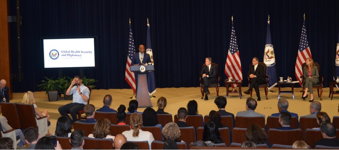 Thank you <a href="/SecBlinken/">Secretary Antony Blinken</a>. It was a true honor to join you, <a href="/SamanthaJPower/">Samantha Power</a> and <a href="/SecBecerra/">Secretary Xavier Becerra</a> to launch <a href="/StateDept/">Department of State</a>'s Bureau of Global Health Security and Diplomacy. The Bureau will advance U.S. interest in health security, including preventing, detecting, responding to and controlling
