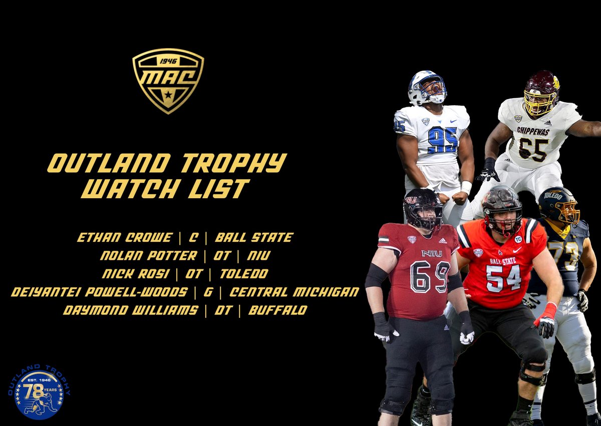 Trench. Monsters.

Five #MACtion linemen were named to the 2023 Outland Trophy Watch List 💪