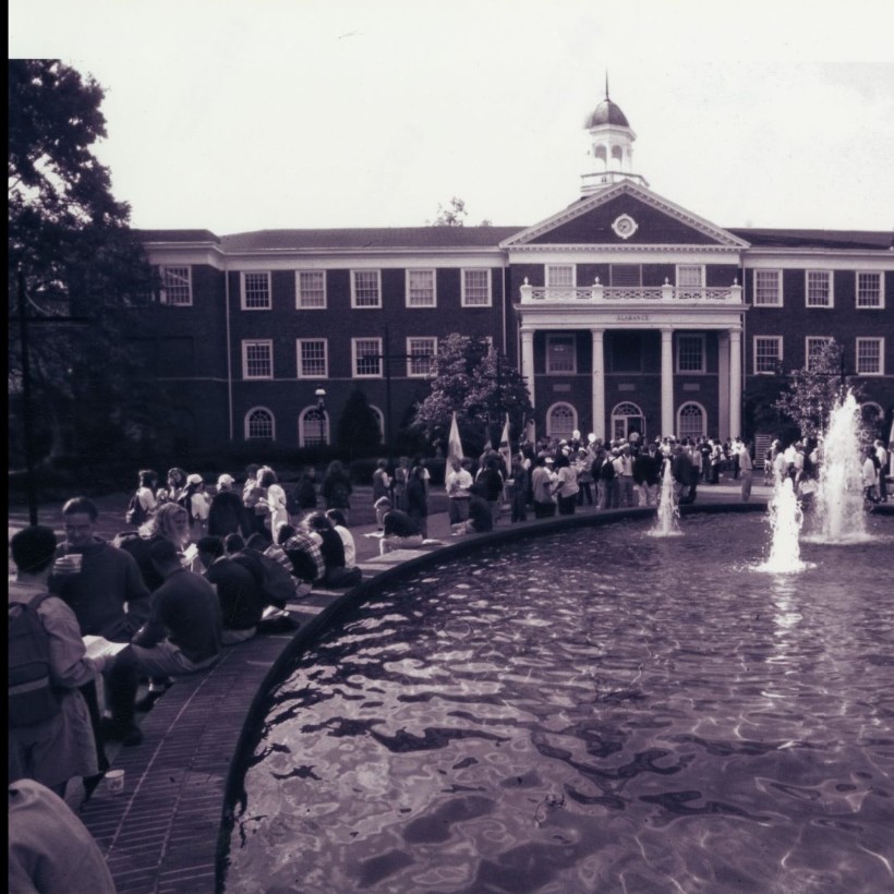 elonuniversity's tweet photo. How well do you know your #ElonTraditions?🌳 
What year did College Coffee formally begin on campus? https://t.co/xpqp6Veabq