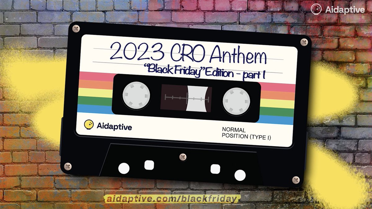 It's here.

2023 CRO Anthem - Black Friday Edition - PART I

youtube.com/watch?v=W-qHPF…

#CROAnthem #ecommerce #DTC #AI #artificialintelligence #blackfriday
#cybermonday #conversionrateoptimization #marketing #digitalmarketing #aidaptive