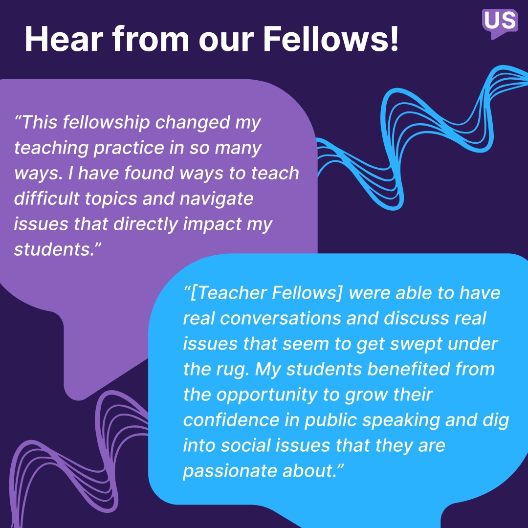 vocal_justice's tweet photo. The application for our teacher fellowship is now open! 

100% of our former Teacher Fellows have said that they would recommend the Fellowship to other educators. 

To learn more and to apply, head to https://t.co/s4DUVWWv3y! https://t.co/ZIjaOLX18p