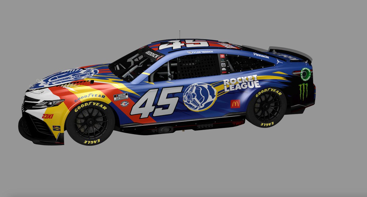 A_S12's tweet photo. .@RocketLeague is getting into NASCAR in real life with a primary sponsorship of @23XIRacing's No. 45 Toyota this weekend in Michigan, deepening its presence in the racing space.

🔲 The deal was set up in part by 23XI's @SLauletta, who has worked in the gaming and esports space. https://t.co/cZXDNgcMvC