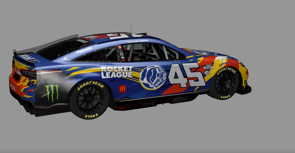 A_S12's tweet photo. .@RocketLeague is getting into NASCAR in real life with a primary sponsorship of @23XIRacing's No. 45 Toyota this weekend in Michigan, deepening its presence in the racing space.

🔲 The deal was set up in part by 23XI's @SLauletta, who has worked in the gaming and esports space. https://t.co/cZXDNgcMvC