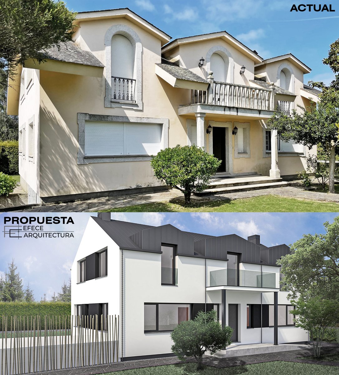 efece_arq's tweet photo. Finalizada la propuesta de actuación sobre vivienda unifamiliar aislada, la cual incluye un restyling de fachadas y cubierta, adecuación del entorno y zona de piscina/barbacoa. #vivienda #reforma #piscina #arquitectura https://t.co/b1JUOsJKWE