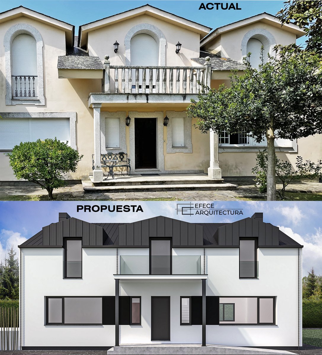 efece_arq's tweet photo. Finalizada la propuesta de actuación sobre vivienda unifamiliar aislada, la cual incluye un restyling de fachadas y cubierta, adecuación del entorno y zona de piscina/barbacoa. #vivienda #reforma #piscina #arquitectura https://t.co/b1JUOsJKWE