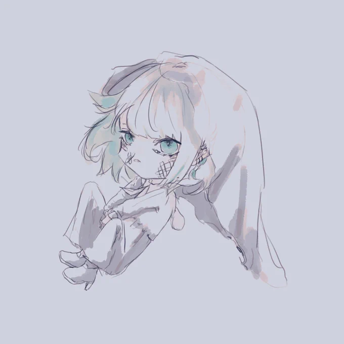 自分のきゃら落書きしてた