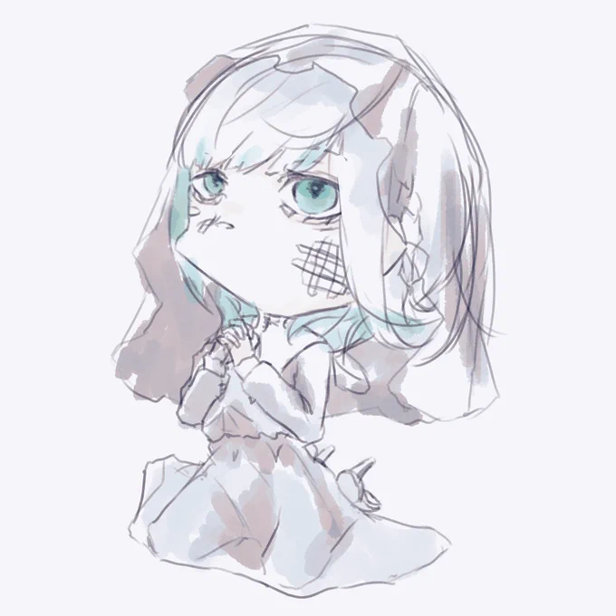 自分のきゃら落書きしてた