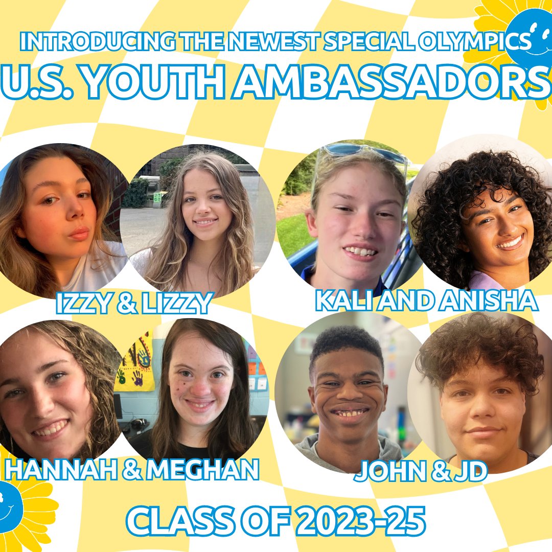 Put your hands together 👏 for the 2023 - 2025 class of <a href="/SpecialOlympics/">Special Olympics</a> U.S. Youth Ambassadors!  
Congratulations to the newest faces 📷 of the #UnifiedGeneration from <a href="/SpecOlympicsCO/">Special Olympics Colorado</a>, <a href="/SOCTconnecticut/">Special Olympics CT</a>, <a href="/SOMinnesota/">Special Olympics Minnesota</a>, <a href="/SONorthCarolina/">Special Olympics North Carolina</a>, <a href="/SOOhio/">Special Olympics Ohio</a>,
<a href="/SOPennsylvania/">𝗦𝗽𝗲𝗰𝗶𝗮𝗹 𝗢𝗹𝘆𝗺𝗽𝗶𝗰𝘀 𝗣𝗔</a>, &amp; <a href="/SO_Washington/">Special Olympics WA</a>.