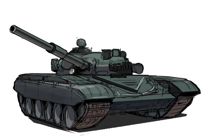 唐突に戦車が描きたくなったので練習にT-72