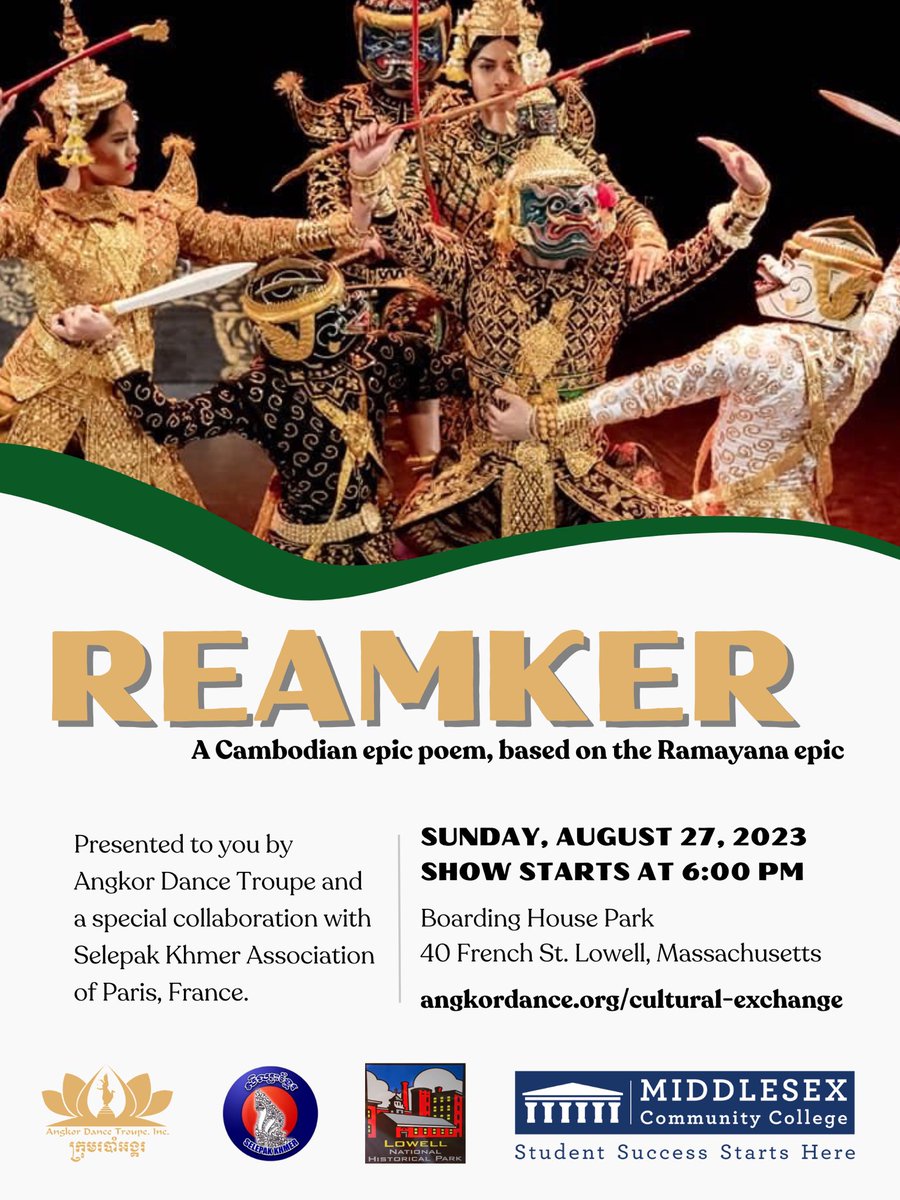 angkordance's tweet photo. As part of our strides towards advancing the organization's community and global impact, our Cultural Exchange continues with a special performance of #REAMKER at Boarding House Park in #Lowell, #Massachusetts. https://t.co/wYA9XzoRxf