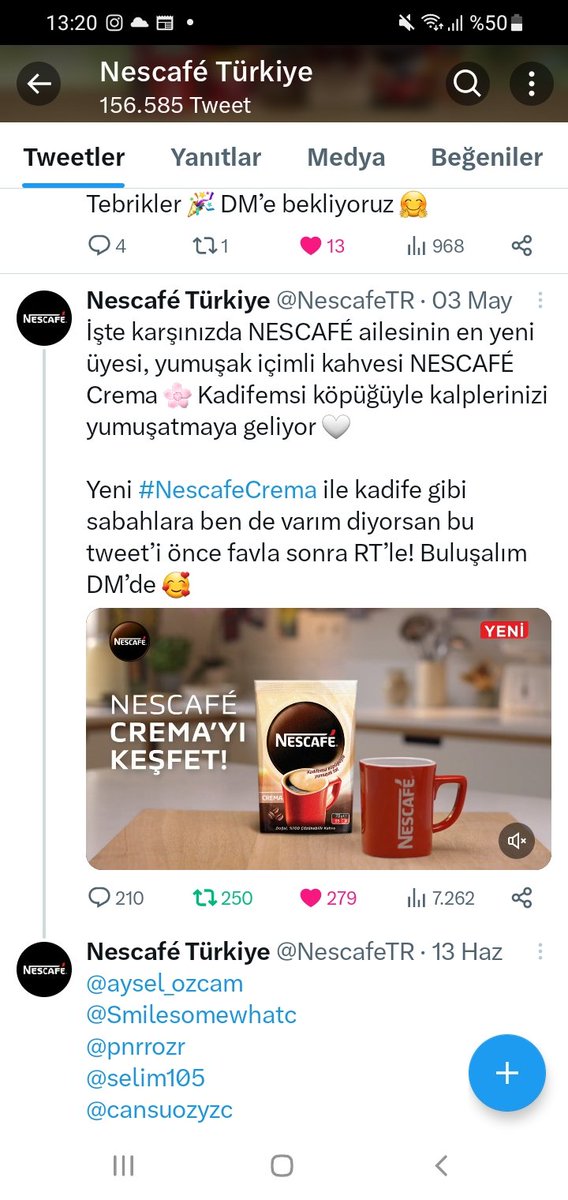 Kazandığım hediyeyi hala göndermeyen 
<a href="/NescafeTR/">Nescafé Türkiye</a> 
Artık cekilisleriniz 
Bana hiç inandırıcı gelmiyor 
Yaptığınız büyük ayıp