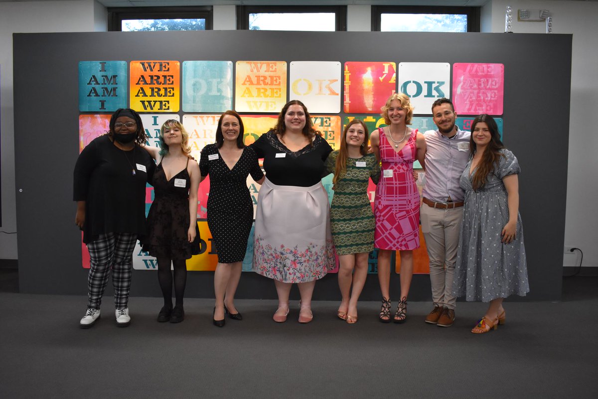 Summit_Artspace's tweet photo. It’s bittersweet that this is Sam Imrie’s last week with us at #SummitArtspace. After two years as our Exhibitions & Programs Assistant, she is going to pursue her graduate degree in Art History at Bowling Green State University this Fall! 📚🏛️🖼️
@bgsu #gradschoolhereshecomes https://t.co/lT5I9agTf9