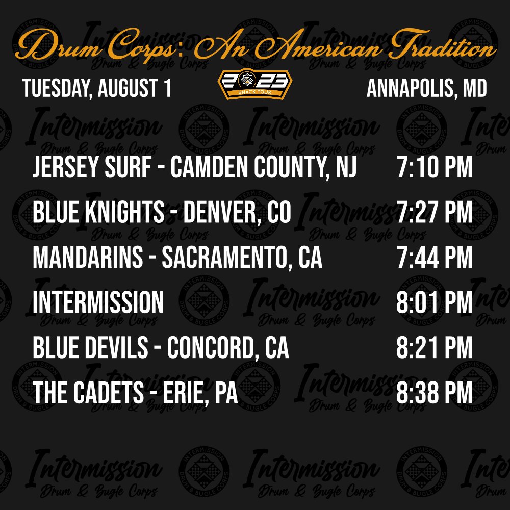 intermissiondbc's tweet photo. Today is August 1st.  What was good enough in July is no longer acceptable.  Time to be your best.  Or, in our case, slightly above #AverageClass.  

Home stretch campers!  Bring it on home.  

#intermi23ion #dci #dcimemes #drumcorps  #dci2023 #music #marching #marchingband #band https://t.co/6JPadZ3PrN