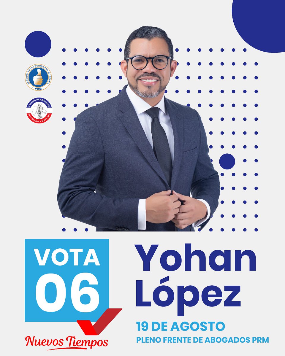 yohanlo's tweet photo. El 19 de agosto, vota 06.

Avancemos Juntos por los Nuevos Tiempos.

#YohanLopez
#PresidenteCARD
#Abogados
#NuevosTiempos
#AvancemosJuntos https://t.co/wkiuoVlK1C