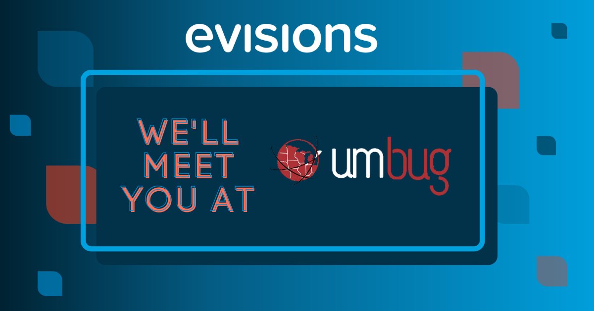 EvisionsInc's tweet photo. #Evisions is a proud sponsor of UMBUG 2023, happening August 10 - 11, @st_kates, in St. Paul, MN. Find our table and say hello! https://t.co/fCtdY6Cy4i https://t.co/RJMO5t8oGB