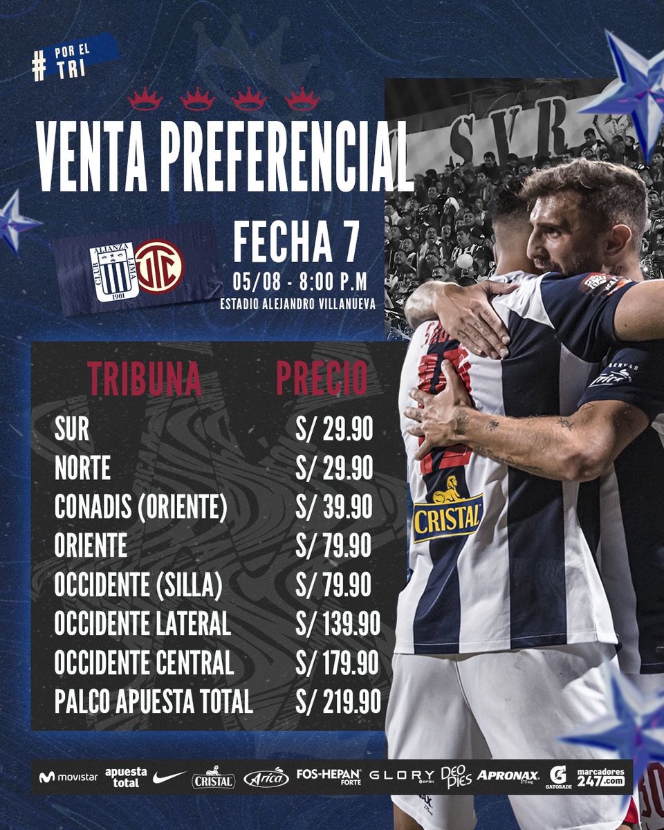 ClubALoficial's tweet photo. ❗️𝗩𝗘𝗡𝗧𝗔 𝗣𝗥𝗘𝗙𝗘𝗥𝗘𝗡𝗖𝗜𝗔𝗟 𝗔𝗖𝗧𝗜𝗩𝗔❗️

Ya pueden adquirir sus entradas para el partido ante 𝗨𝗧𝗖 este sábado en casa. 💙

🎟️➡️ https://t.co/RQYgNwERNc

#PorElTri
#AlianzaBicampeón https://t.co/sA3LgKSdcB