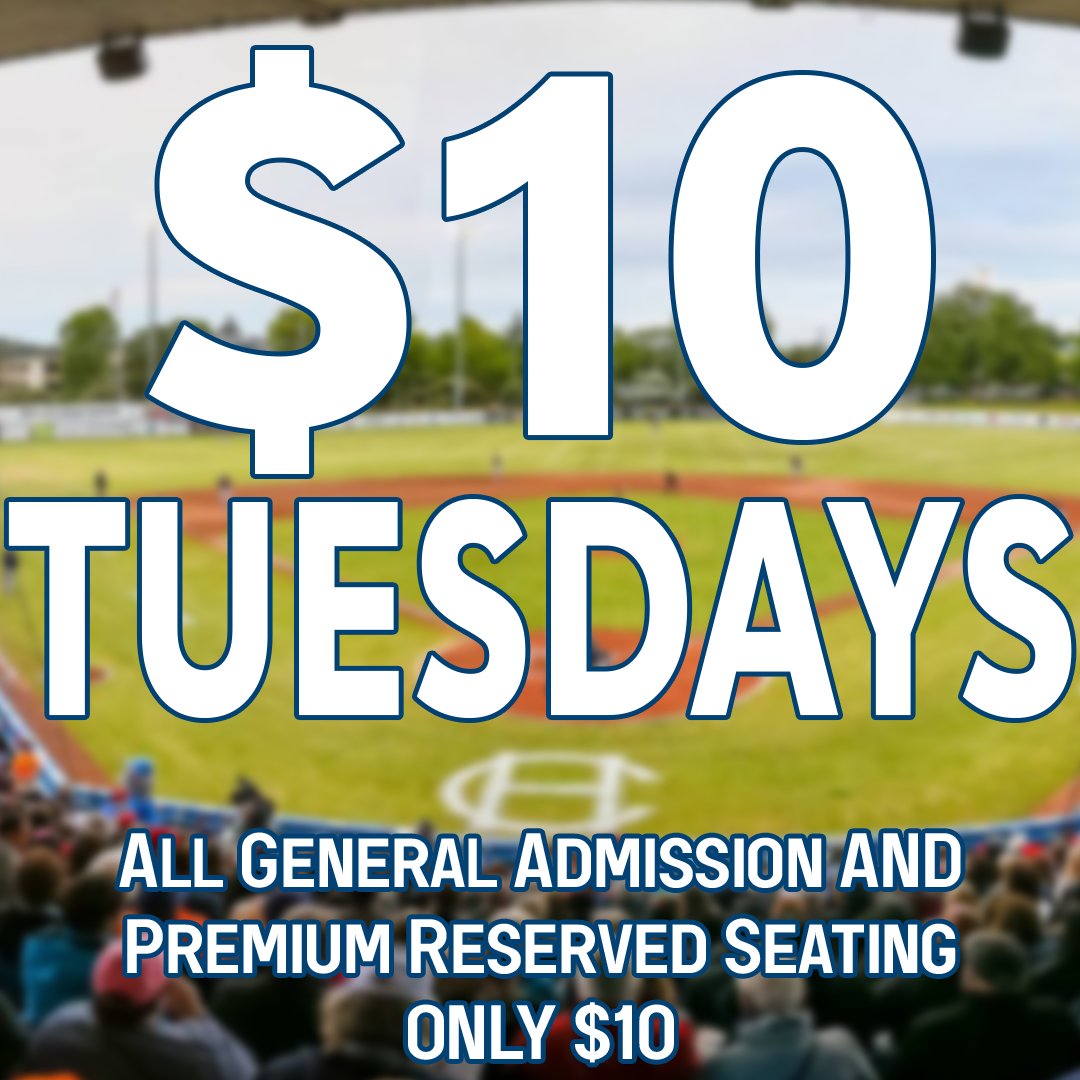 HarbourCats's tweet image. On Tuesdays, our General Admission (normally $15.00) and our Premium Reserved ($20.00) seats are on sale for just $10.00 EACH!  

Tickets available at the HarbourCats office at 1814 Vancouver Street, or on-line at harbourcats.com/tickets

#HarbourCats #DoSomethingCool #YYJ