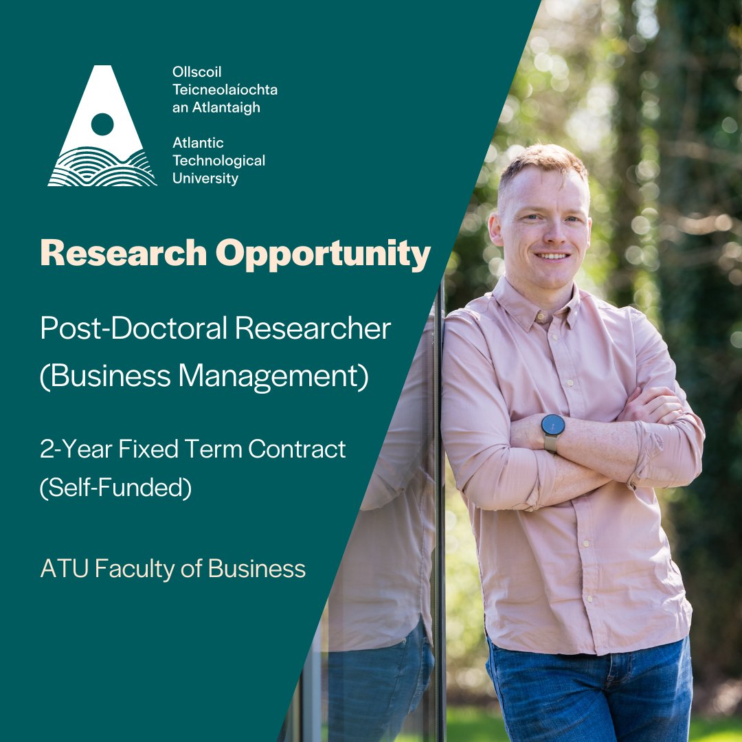 ATU Donegal (@atudonegal_) on Twitter photo Research Opportunity✨
This position requires a proactive, innovative, and highly motivated recent PhD graduate in business management, social science, tourism, hospitality or related fields➡️ loom.ly/CafVNJw
Closing date: Friday 25th Aug.
<a href="/ATUDonegalFoB/">ATU Faculty of Business</a> <a href="/atu_ie/">Atlantic Technological University</a> Research Opportunity✨
This position requires a proactive, innovative, and highly motivated recent PhD graduate in business management, social science, tourism, hospitality or related fields➡️ loom.ly/CafVNJw
Closing date: Friday 25th Aug.
<a href="/ATUDonegalFoB/">ATU Faculty of Business</a> <a href="/atu_ie/">Atlantic Technological University</a>
