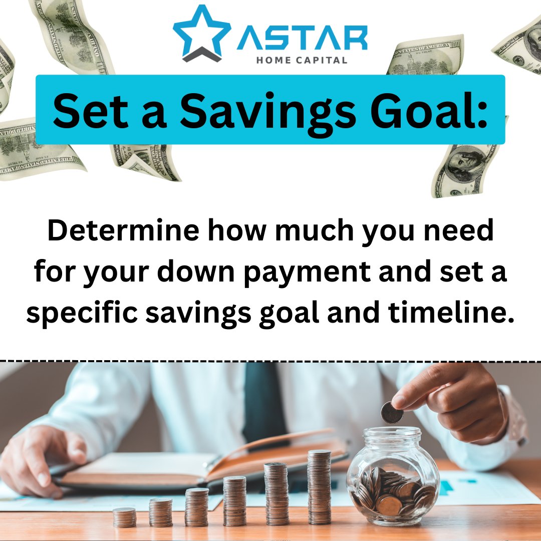 AstarCapital's tweet photo. Tips for Saving for Your Down Payment 💵🏡 Saving for a down payment can be challenging, but with proper planning and discipline, it’s attainable. Learn more on our blog: https://t.co/hPDCfKt4Yq 
#mortgage #homebuyertips #mortgagetips #downpayment https://t.co/O5JqrnaleZ