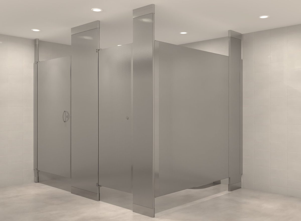 Resistant to corrosion and fire, and made from high-recycled content, our stainless steel partitions come with a clean, modern look and enhanced privacy options while promoting sustainability. bit.ly/45K5Hbh