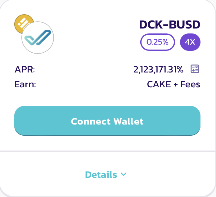 🎉 The DexCheck (<a href="/DexCheck_io/">DexCheck AI</a>) Farm and Syrup Pool are now live on BNB Chain PancakeSwap!

🚜 Stake $DCK-BUSD (0.25%) v3 LP, Earn CAKE:
pancakeswap.finance/farms?chain=bsc

🥞 Stake CAKE, Earn $DCK:
pancakeswap.finance/pools?chain=bsc

👉 APR will drop as liquidity increases.