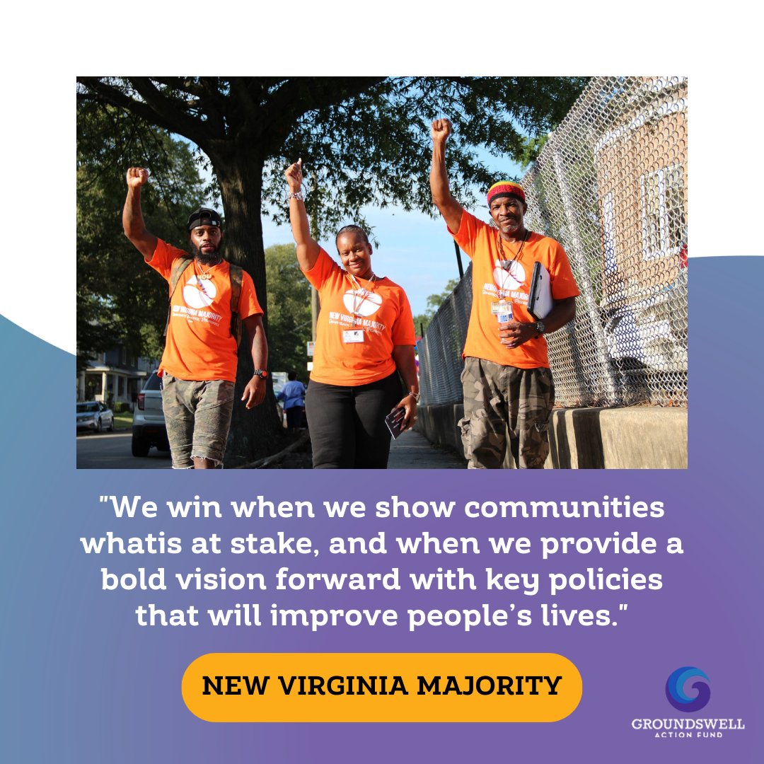 Since 2015, <a href="/NewVAMajority/">New Virginia Majority</a> has helped elect a legislature that reflects VA's demographics, including 11 more women and the first two Latinas ever elected.nThis helped restore voting rights to more than 150,000 formerly incarcerated people. 

Learn more👇🏾: groundswellactionfund.org/updates/2022-i…