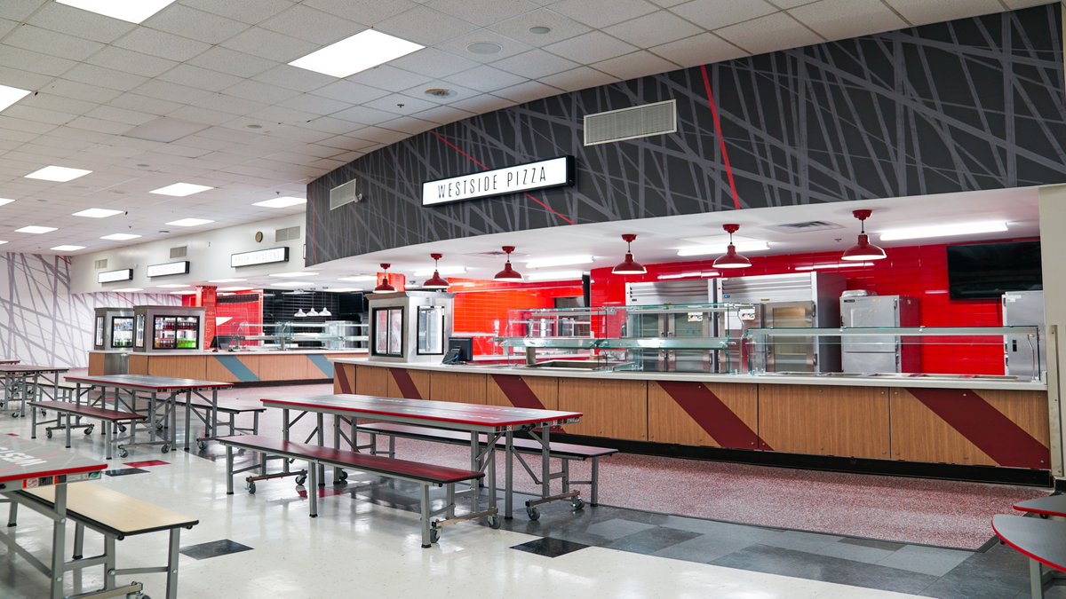 LTI_USA's tweet image. It's #TransformationTuesday!  

Check out these amazing before-and-after photos from Westside High School that took them from drab to fab! Are you ready for an epic overhaul in your cafeteria? 

#CafeteriaRescue #VisionDesign #LTI