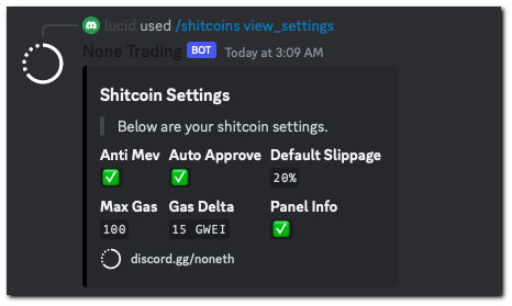 Following the success of #Telegrambot $UNIBOT

$NONE | @nonethio #Discordbot listed today to allow users to trade Crypto on the Discord platform

After the 12 hrs post launch, $NONE has over 250 users trying tool and get revenuefrom the first day of launch

Rev share, 5/5 taxes