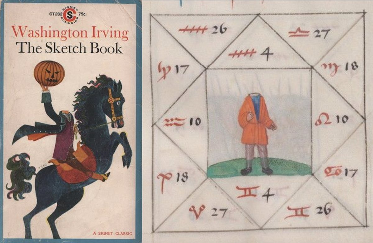 Today's full moon at Aquarius 10 has long been associated with an image of a headless man- one who understands power, popularity, praise are all ephemeral conditions. It is also the natal Pluto degree of Washington Irving, author of Sleepy Hollow- featuring a headless horseman.
