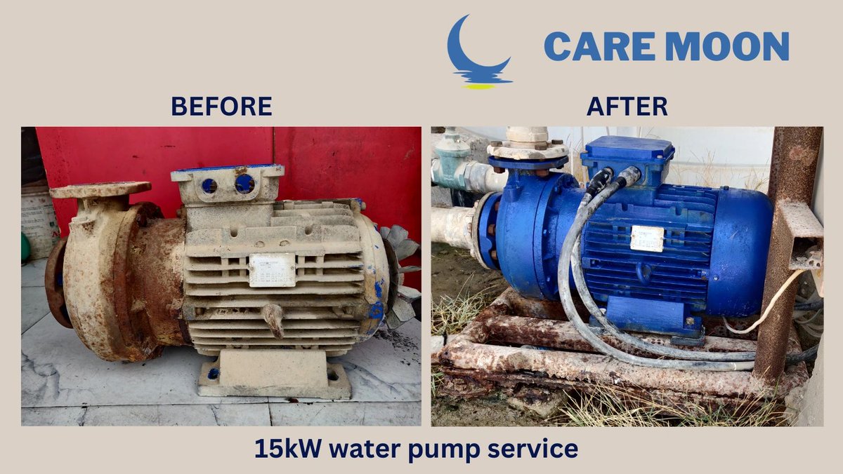 Caremooncontrac's tweet image. Water pump repair work #rewinding #bearing  #waterseal replacement). @CMC.